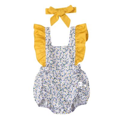 China Boutique Baby Eco-Friendly Contrast Sleeve Butterfly Wholesale Price Romper One Piece Clothes for sale