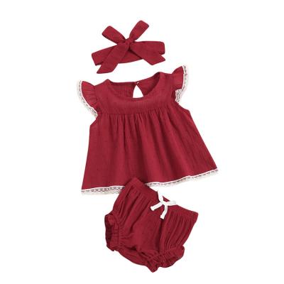 China Eco-Friendly Custom Baby Clothes Pure Cotton Cute Kids Clothing Sets Summer Wholesale for sale