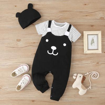 China Eco-friendly Popular Cute Animal Pattern Summer Boutique Baby Cotton Romper Clothes for sale