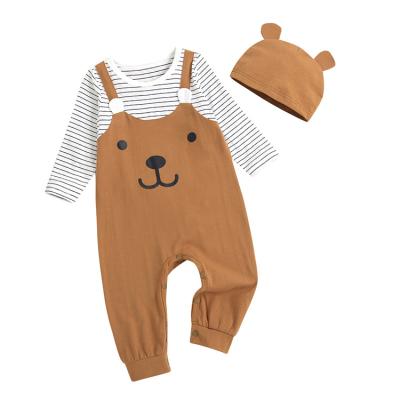 China Eco-Friendly Cute Pattern Long Sleeve Newborn Autumn Striped Baby One Piece Romper for sale