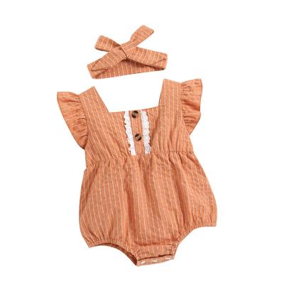 China Factory direct sales eco-friendly lovely petal sleeve new arrival boutique girl baby clothes romper for sale