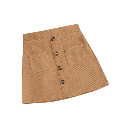 China Children Straight A Line Skirt New Breathable Corduroy Khaki Children Girls 4 Years Skirt Tight 2021 for sale