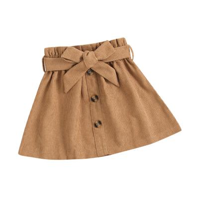 China Autumn Children Clothes Khaki Elastic Waist Girls Mini Skirts Kids Children&'S Breathable Shorts For Toddler Girl for sale