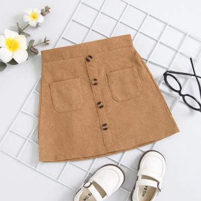 China Breathable Casual Girls Skirts Autumn Winter Children Buttons Clothes Kids Corduroy Skirts Baby Toddler Girl Skirts 2021 for sale