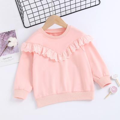 China Kid Wear Breathable Lace Decoration On Inner Chest Fleece Toddler Sweatshirts Crew Neck Custom for sale