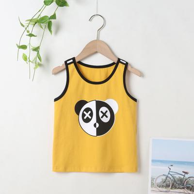 China Breathable Summer Yellow Cartoon Pictures Casual Kid Girls Beach Tops for sale