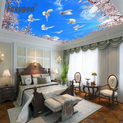 China Artistic ceilings waterproof home interior decoration sky dove design pvc material stretch ceiling for hall for sale