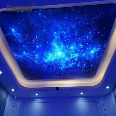 China Non Self-adhesive PVC Stretch Ceiling Film Vivid Starry Night Sky Fiber Optic Star Ceiling Decoration for sale