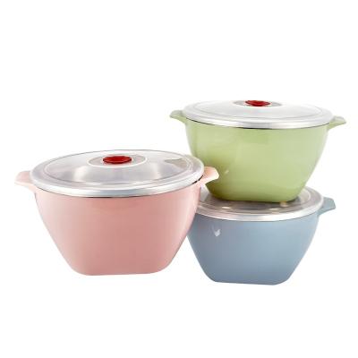 China Sustainable Heat Insulated Salad Mixing Bowls 304 Stainless Steel Double Walled Serving Bowl Hot Selling Products for sale