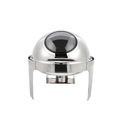 China Luxury Gold 201 Stainless Steel Metal Food Warmer Roll Shape Oval Shape Chafing Dish Luxury Buffet Designed Set for sale