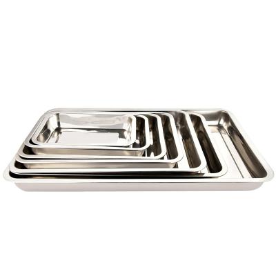 China Sustainable New Design Stainless Steel Baking Trays Pans Square Baking Sheets Rectangle Tray for sale