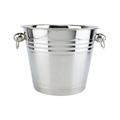 China Club Bar Champagne Beer Cooler 6L Stainless Steel Ice Bucket Sustainable Wine With Handle for sale