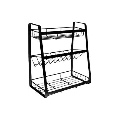 China Multi Function Sustainable Kitchen Vegetable Rack Steel Standing Cart Storage Basket for sale