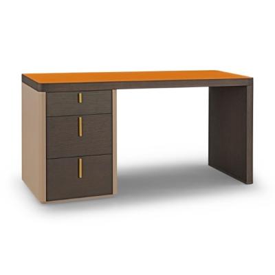 China Modern Luxury High Quality Leather Computer Desk Drawer Furniture Modern Rectangular Wooden Home Study Office Desk for sale