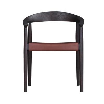 China Italian Modern Luxury Elegant Combination Design Leather Restaurant Railing Wood Dining Chairs Hotel Restaurant Furniture for sale