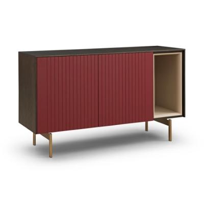 China Luxury Wine Red Combination Sideboards Living Room Dining Room Furniture Sideboard Modern Wooden Credenza Storage Cabinet for sale