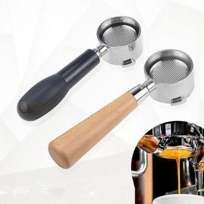 China 58mm Bottomless Portafilter Sustainable Coffee With Replacement Handle Filter Basket Wooden Espresso Machine for sale