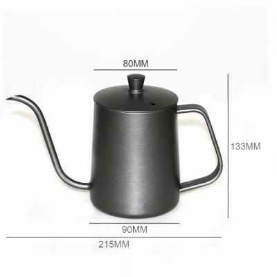 China Sustainable 350ml Stainless Steel Gooseneck Coffee Pour Over Stainless Coffee Kettle Fine Spill Over Gooseneck Teapot Kitchen Machine for sale