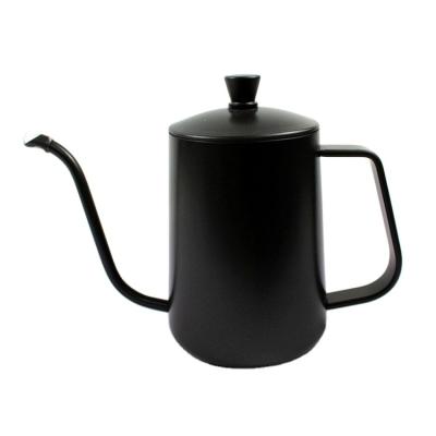 China Viable Stainless Steel Hand Puncher Pot Coffee Pots With Lid Drip Gooseneck Spout Long Mouth Fine Mouth Teapot Long Coffee Kettle for sale