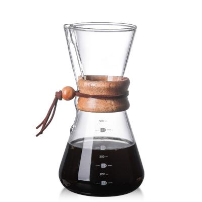 China Heat Resistant Glass Kettle Durable Coffee Pot Stainless Steel Drip Filter Stored Reusable Coffee Maker Practical Coffeeware for sale