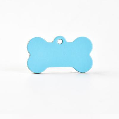 China Fashion Sky Blue Dog Pet Business Card Leather Cat Tag Custom Laser Engraving ID Tag Pet Tag for sale