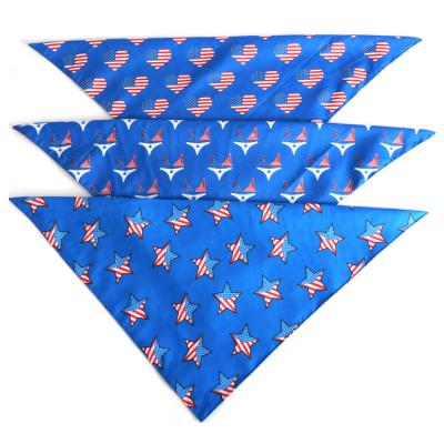 China Sustainable American Double Layer Independence Day Flag Pet Triangle Scarf Dog Scarf Pet Products for sale