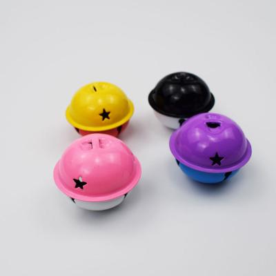 China Stocked copper bell makaron two color large bell necklace 40mm pet bell DIY wholesale pet accessories for sale