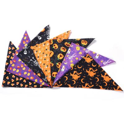 China Viable Blanket Cat Neck Dog Saliva Halloween Pet Pumpkin Collar Triangle Scarf Skeleton for sale