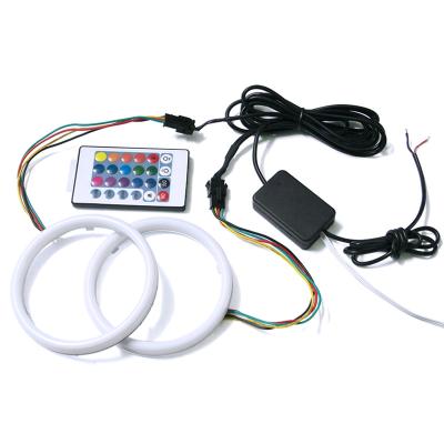 China Universal Car Decoration 90MM 5050 SMD Ring Kit High Quality RGB Angel Eyes Auto Headlamp DC12V Halo Rings for sale