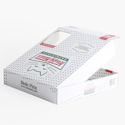 China OEM Corrugated Board Paper Pizza Box With Small Window , Pizza Style Postal Boxes for sale