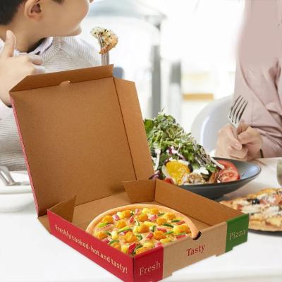 China Food Catering Kraft Paper Pizza Box Packaging Custom Printed Pizza Boxes With Logo for sale