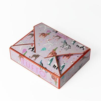 China Printed Ivory Paper Board Post Card Boxes Triangle Packaging Box Custom Size for sale