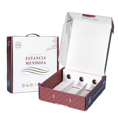 China Packaging with Paper Insert for Wine and Eyelash Custom Design Shipping Box with Handle for sale