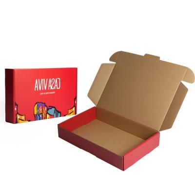 China Small Cardboard Boxes Custom Offset Printing Red Cardboard Gift Box For Clothing for sale