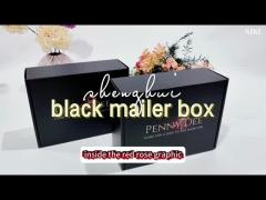 Custom Black Mailer Box With White Silk Screen Logo Strong E Corrugated Shipping Boxes
