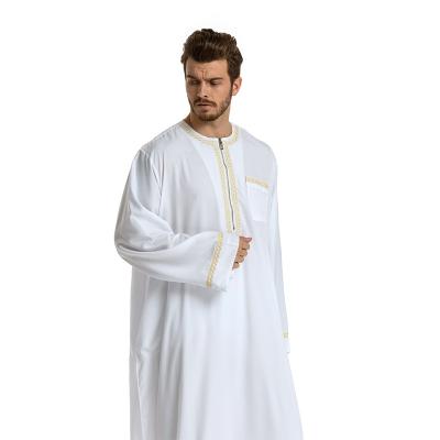 China Muslim Qatari Cotton Long Sleeve S M L XL XXL XXXL Sleeve Neck Clothing Arab Man Long Short Round Dress for sale