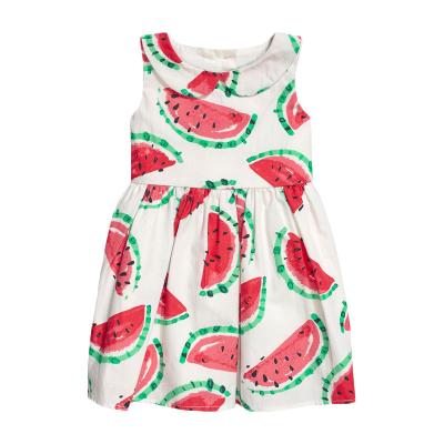 China MIA Summer Girl Clothes Girl Anti-static Watermelon Dress Cotton Sundress Sleeveless Size 2-7 Years Old for sale