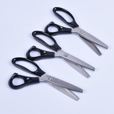 China Triangle Shears Seam Punch Fabric Opens Zig Zag Scissors Sewing Household Handwork Serrated Scissors for sale