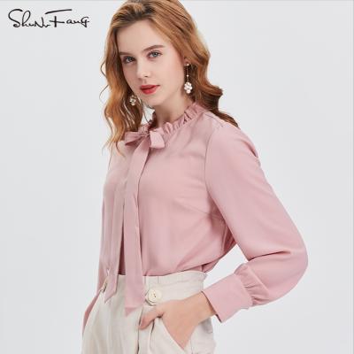 China 2021 New Arrival Soft Women's Long Sleeve Loose Long Sleeve Shirt Soft Solid Color Casual Main Lapel for sale