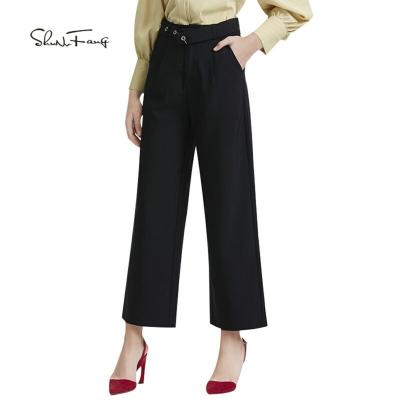 China 2020 High Quality Office Trousers Anti-wrinkle Ladies Wide Leg Pants Ladies Shunvfang for sale