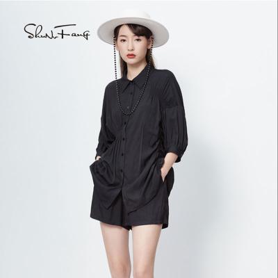 China 2021 spring fashion ladies suit shirt and shorts viable casual suit women for sale