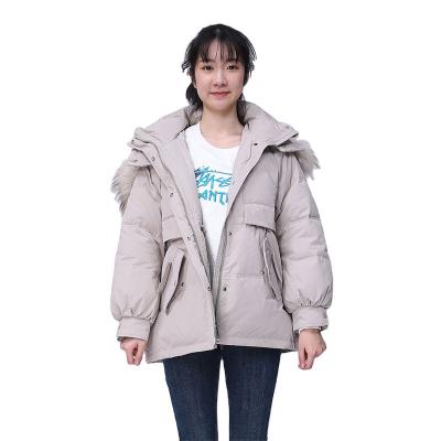 China Waterproof 2021 Wholesale New Fashion Ladies Winter Khaki Casual Women Puffy Jackets Knitted Women's Down Coats for sale