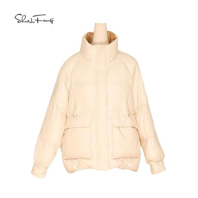 China Wholesale 2021 winter raincoat zipper connected fur woman light down white jacket plus size women down coats for sale