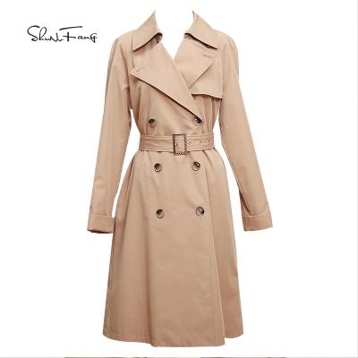 China Shunvfang 2021 Viable Fashion Spring Autumn Long Trench Women Waterproof High Quality Coat for sale