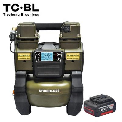 China Portable Air Source Car Brushless Quiet Tire Oilless Portable DC Tire Inflator Compressor 18V 5L Cordless Cordless Pneumatic Alum. tank for sale