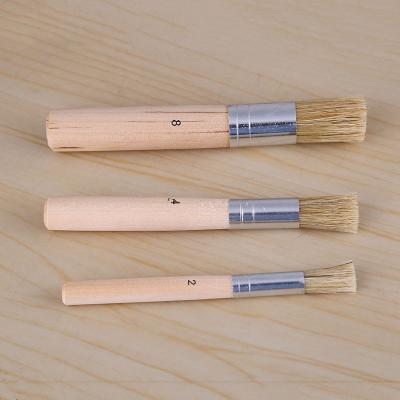 China Oil Painting Xinbowen Factory 3Pcs Short Handle Natural Animal Hair Brush Oil Brush Artist Brush for sale