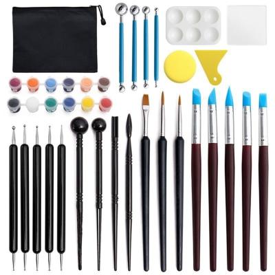 China Art Xin Bowen 38 Pottery Tools Palette Paint Point Drill Pottery Tool Sets for sale