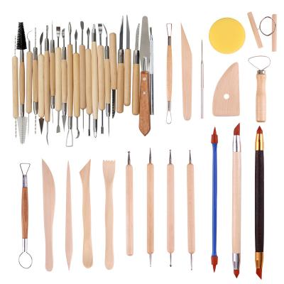 China Xinbowen Multiple Art And Craft Supplies 42 PCs Set Multiple Wood Polymer Clay Tools Pottery Sculpting Tool Set for sale