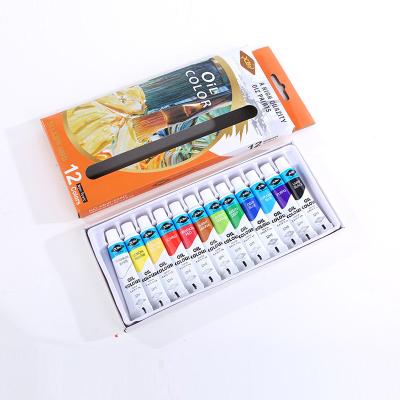 China Xinbowen paste non-toxic 12 tube colors 12ml oil paint set for painting for sale