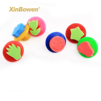 China Not Easy To Deform Art Supplies Painting Tool DIY Doodle 6Pcs/Set Sponge Painting Brush Stamps Sponge Joint For Kids for sale